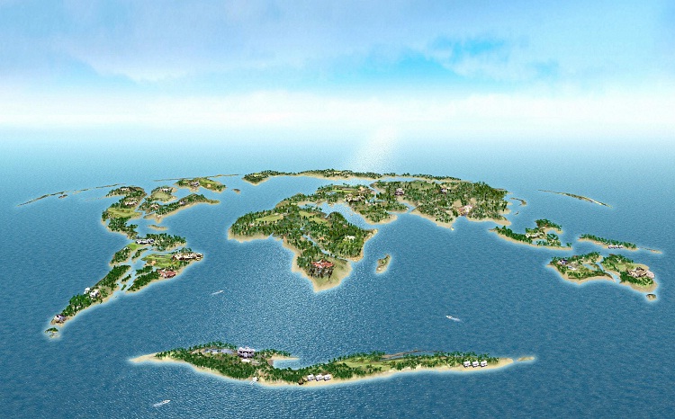 Искусственные эмиратские острова в форме континентов